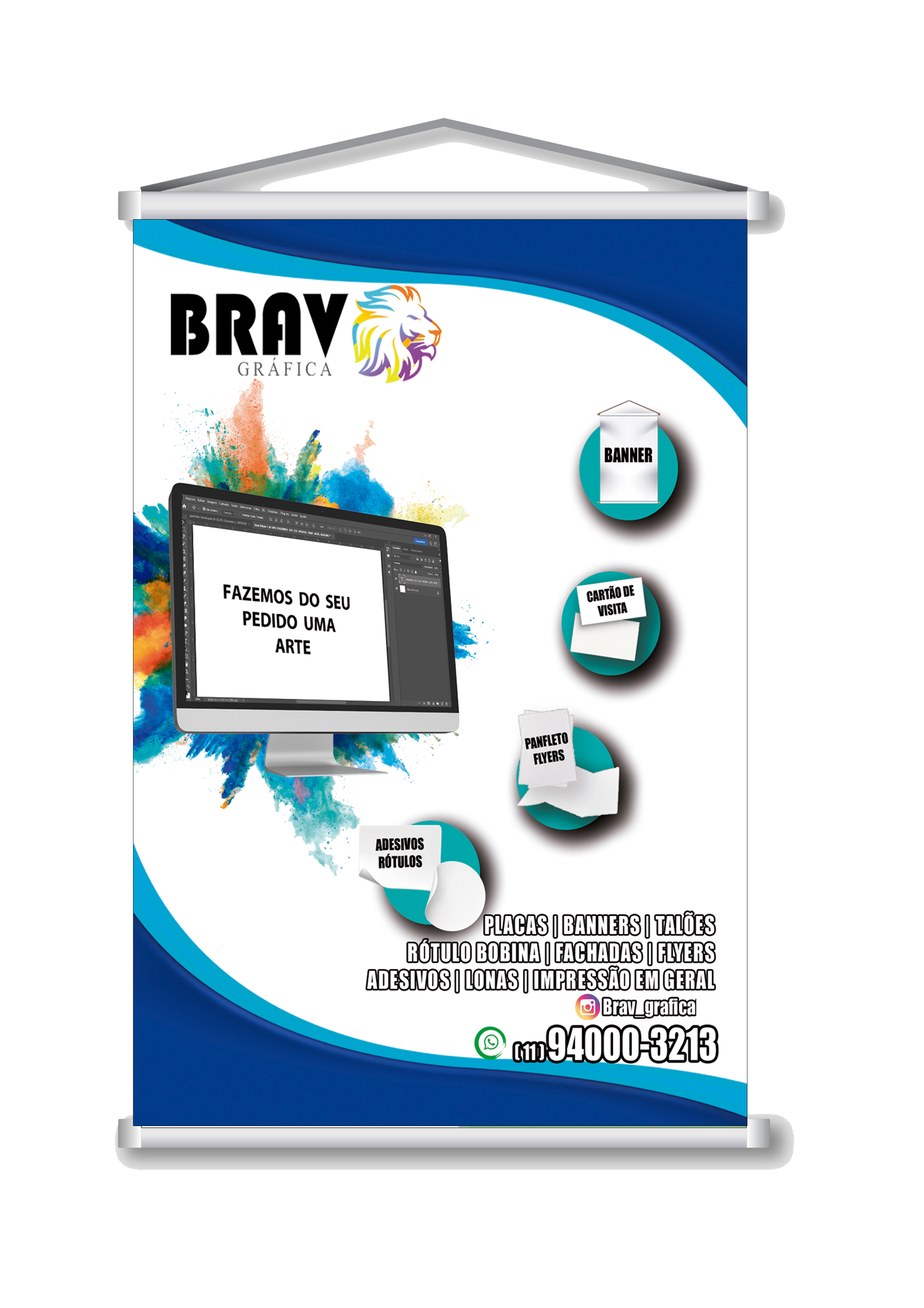 Banner 60x40 em lona 440g